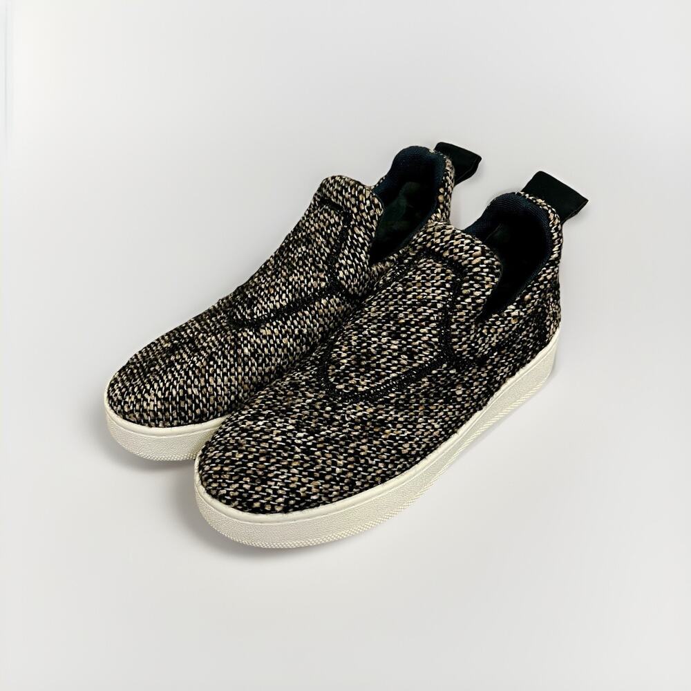 Celine Phoebe Women’s Size 8 Black Brown White Tweed Philo Slip On Sneakers
